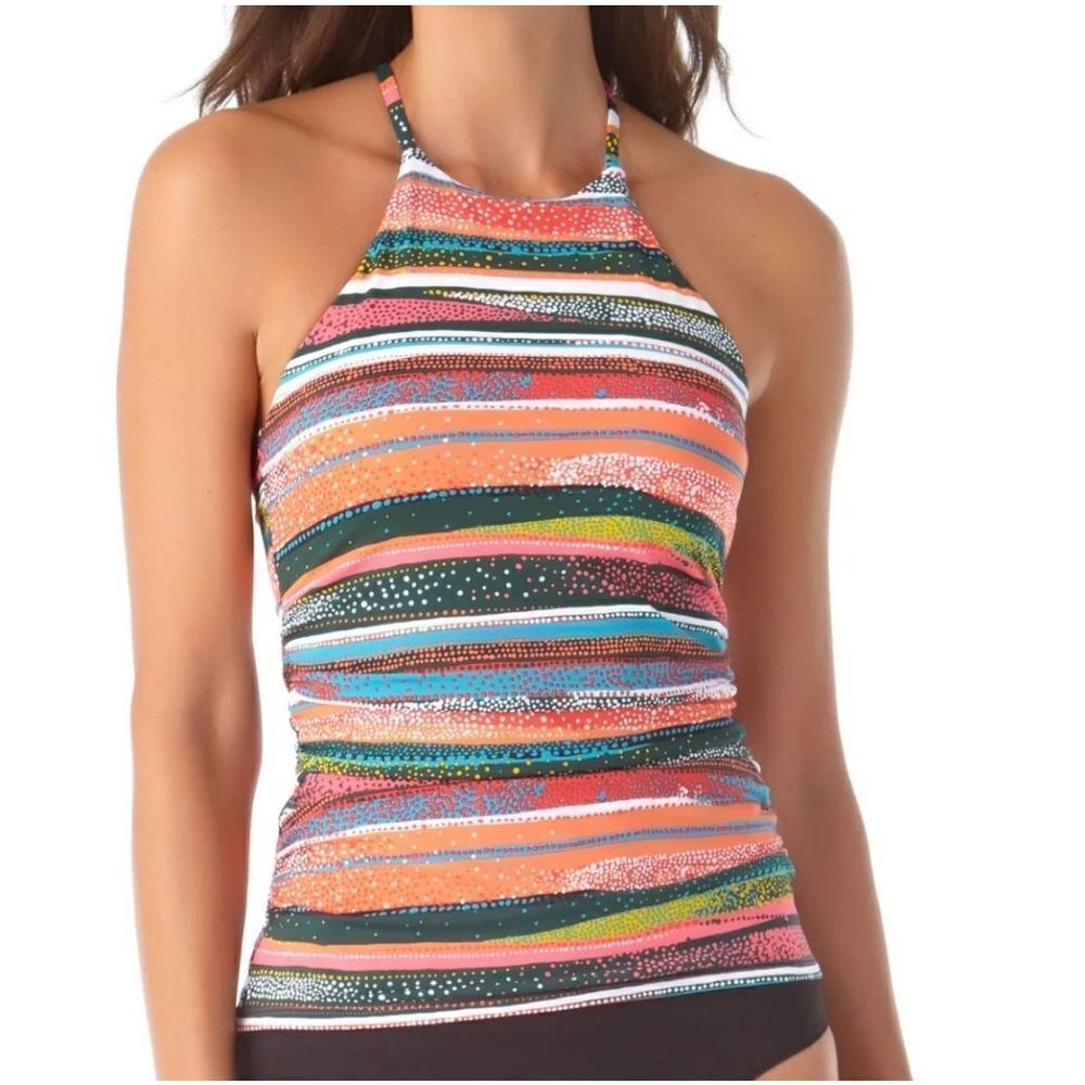 Anne Cole High Neck Tankini Top sz XS